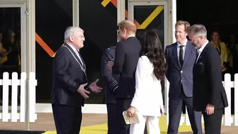 Meghan and Prince Harry arrive at the reception of the Invictus Games in The Hague | AFP