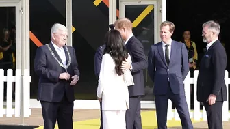 Meghan and Prince Harry arrive at the reception of the Invictus Games in The Hague | AFP