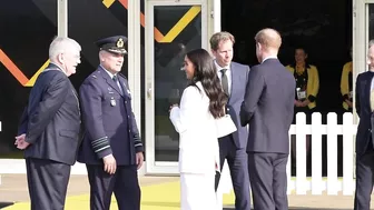 Meghan and Prince Harry arrive at the reception of the Invictus Games in The Hague | AFP