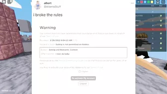 Flamingo / Albert WAS WARNED on ROBLOX...