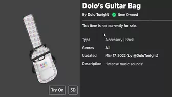 FREE ACCESSORY! HOW TO GET Dolo's Guitar Bag! (ROBLOX Dolo Tonight Concert Experience)