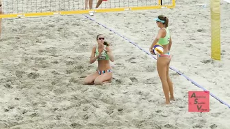 Women's Beach Volleyball Big Fight for Final Set