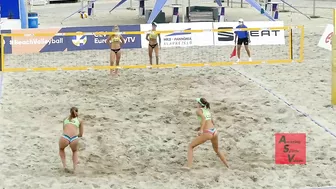 Women's Beach Volleyball Big Fight for Final Set