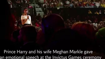 Harry and Meghan share romantic kiss during Invictus Games speech