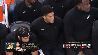 Devin Booker hamstring injury in game 2 vs Pelicans