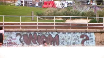 Kite Surfer Crashes On To The Beach