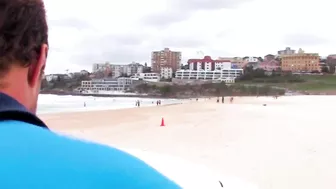 Kite Surfer Crashes On To The Beach