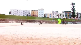 Kite Surfer Crashes On To The Beach