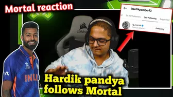 Mortal reaction on Hardik pandya following him on Instagram ????