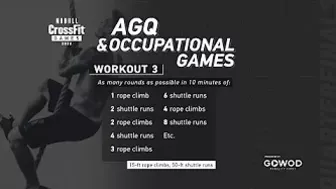 Workout 3 — 2022 Age-Group Quarterfinal/Occupational Games