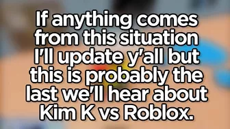 Roblox RESPONDS to Kim Kardashian LAWSUIT?