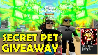 [GIVEAWAY] 200M SOFTWARE HACKER SECRET PET GIVEAWAY! Clicker Simulator New Codes! (Roblox)