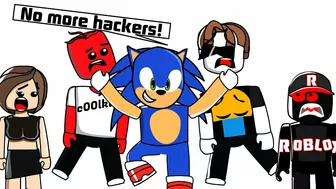 Sonic vs all roblox hackers