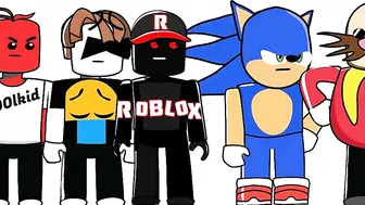 Sonic vs all roblox hackers