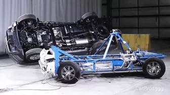 NHTSA MDB Side Crash Test Rollover Compilation