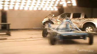 NHTSA MDB Side Crash Test Rollover Compilation