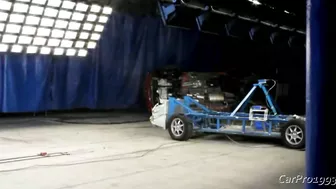 NHTSA MDB Side Crash Test Rollover Compilation