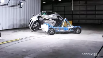 NHTSA MDB Side Crash Test Rollover Compilation