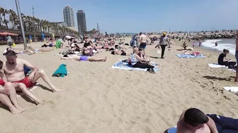 Beach Walk 4K - Barcelona Spain - Barceloneata Beach - April 2022