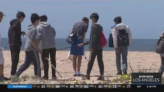 Volunteers gathered in Huntington Beach for beach cleanup