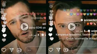 Live kerem bursin on Instagram with urazka. |He laughs very much at first live.