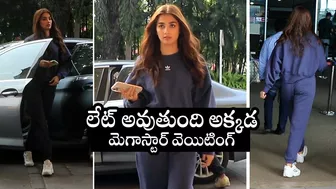 POOJA HEGDE Travel To HYDERABAD For Acharya Pre Release Event | Ram Charan | Mana Telugu