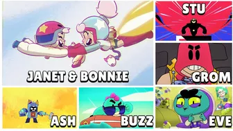 All Brawl Talk Animation Trailers - JANET & BONNIE  Update | Brawl Stars #STUNTSHOW