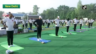 Union Railways Minister Vaishnaw takes part in Yoga session in Delhi ahead of International Yoga Day