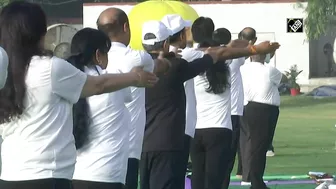 Union Railways Minister Vaishnaw takes part in Yoga session in Delhi ahead of International Yoga Day