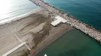 Drone View Malaga City Beach Costa del sol april 2022