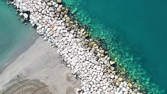 Drone View Malaga City Beach Costa del sol april 2022