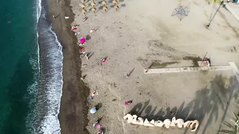 Drone View Malaga City Beach Costa del sol april 2022