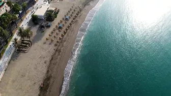 Drone View Malaga City Beach Costa del sol april 2022