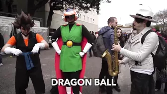 SAX GUY surprises COSPLAYERS with their ANIME SONGS