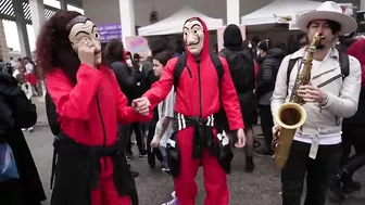 SAX GUY surprises COSPLAYERS with their ANIME SONGS