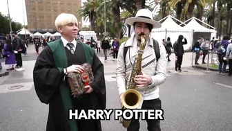 SAX GUY surprises COSPLAYERS with their ANIME SONGS