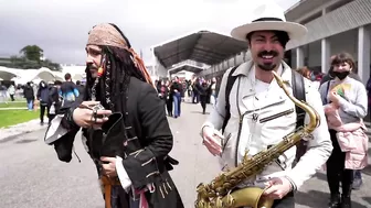 SAX GUY surprises COSPLAYERS with their ANIME SONGS