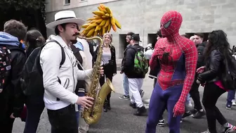 SAX GUY surprises COSPLAYERS with their ANIME SONGS