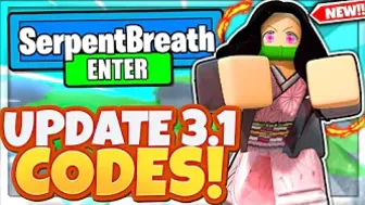 ALL NEW SECRET *SERPENT BREATHING* UPDATE 3.1 CODES In Roblox Demonfall!