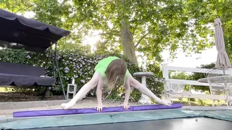 Gymnastics Girl Tumbling Stretching Acro Trampoline Fun and More