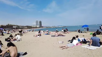 Beach ???? Walk - Spain - Barcelona Beach - April 2022 - 4K Ultra HD