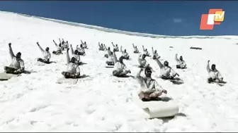 ITBP Jawans Perform Yoga At 15000 Feet Of Himalayas In Uttarakhand