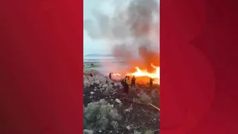 Video compilation: Wildfire burns 75-100 acres near I-80 and Great Salt Lake