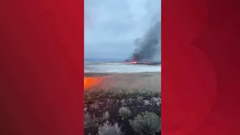 Video compilation: Wildfire burns 75-100 acres near I-80 and Great Salt Lake