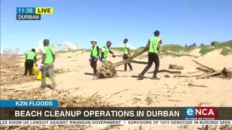 Beach clean-up operations in Durban