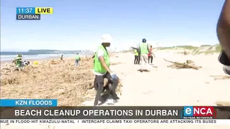 Beach clean-up operations in Durban