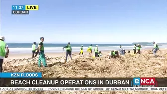 Beach clean-up operations in Durban