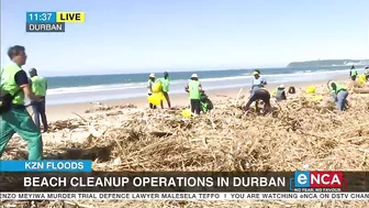 Beach clean-up operations in Durban