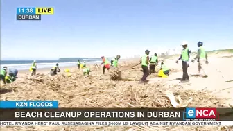 Beach clean-up operations in Durban