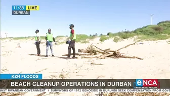 Beach clean-up operations in Durban